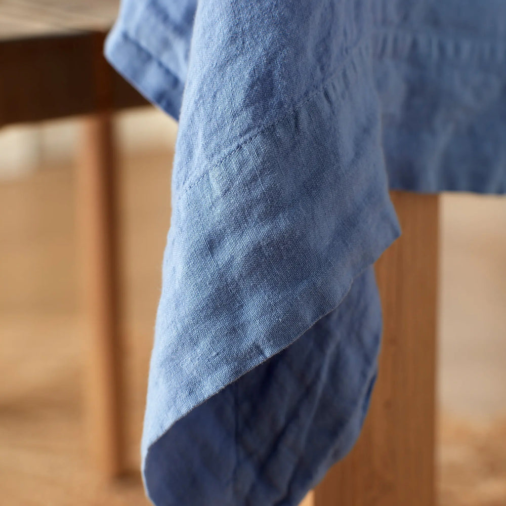 Cornflower Blue 100% Linen Tablecloth The Secret Linen Store