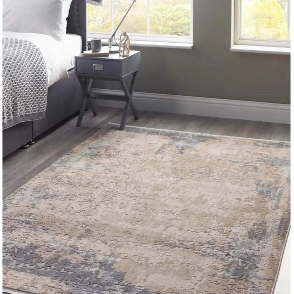 Cosimo Beige/Grey Distressed Modern Rug The Rugs