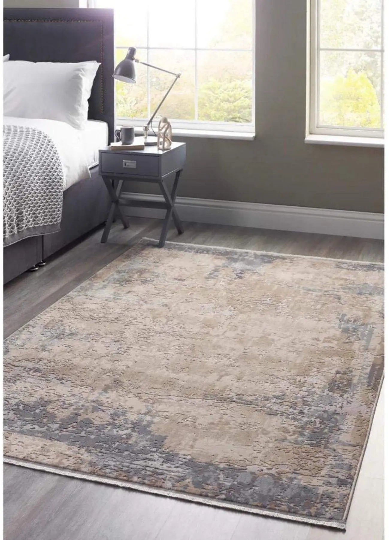 Cosimo Beige/Grey Distressed Modern Rug The Rugs
