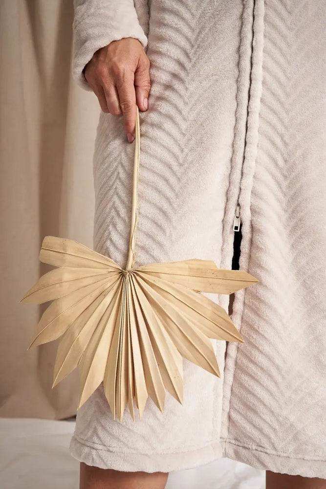Cosy Chevron Housecoat in Almond Pretty You London