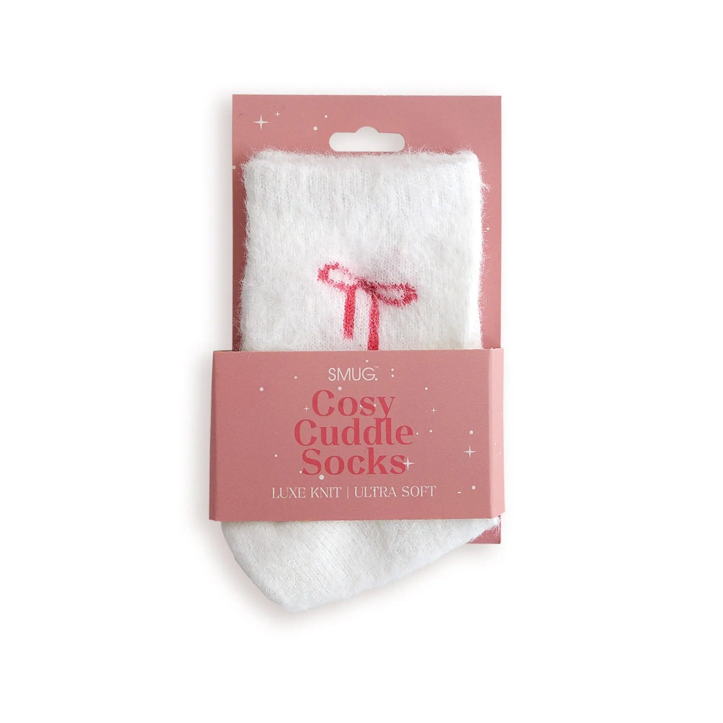 Cosy Cuddle Socks, Pink Bows SMUG
