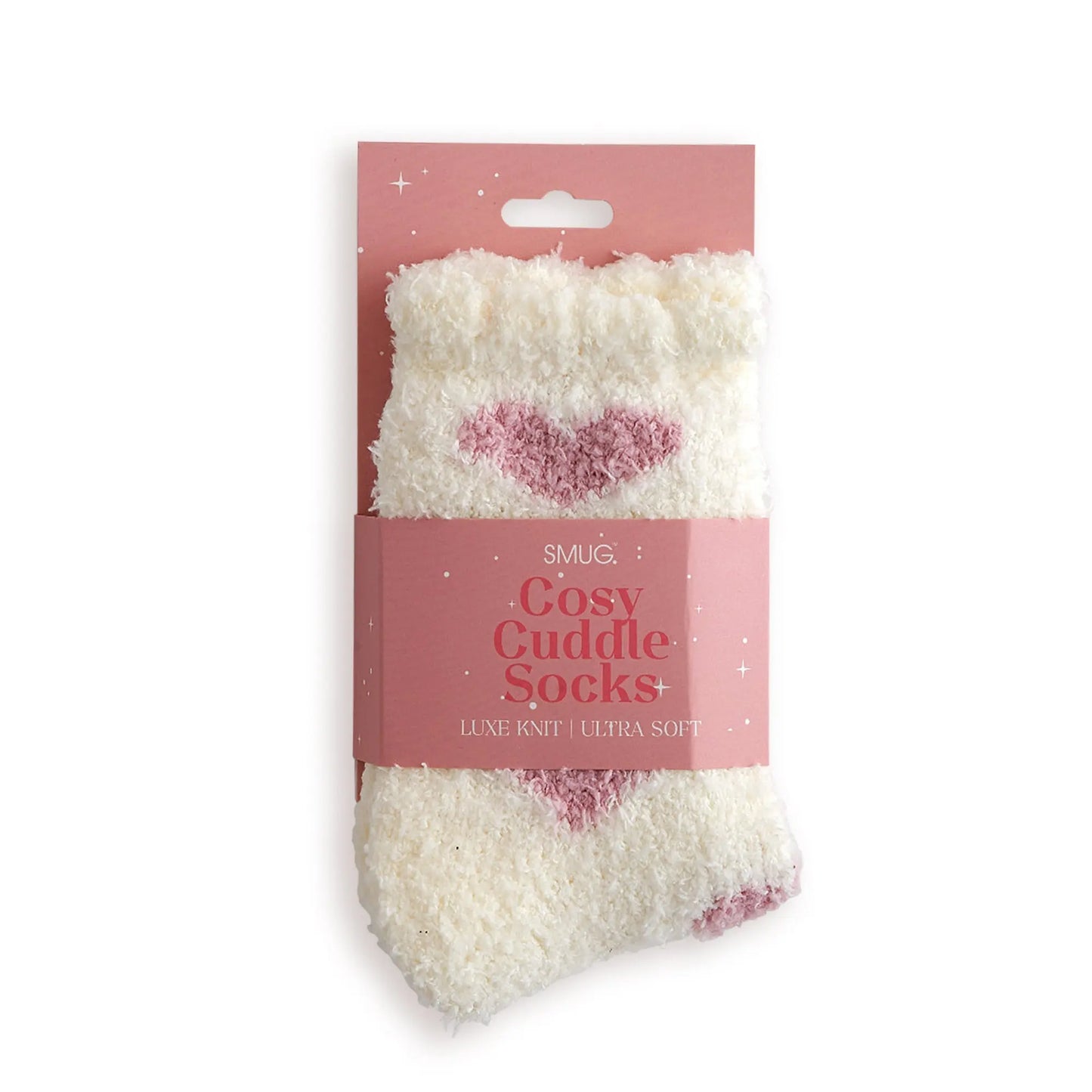 Cosy Cuddle Socks, Pink Hearts SMUG