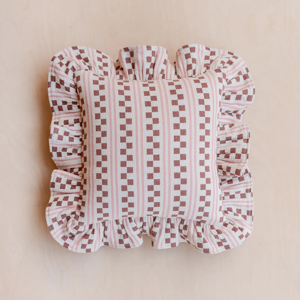 Cotton Cushion Cover in Olive Wave TartanBlanketCo