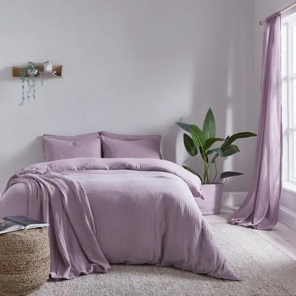 Cotton Muslin Duvet Cover and Pillowcase Set Dunelm