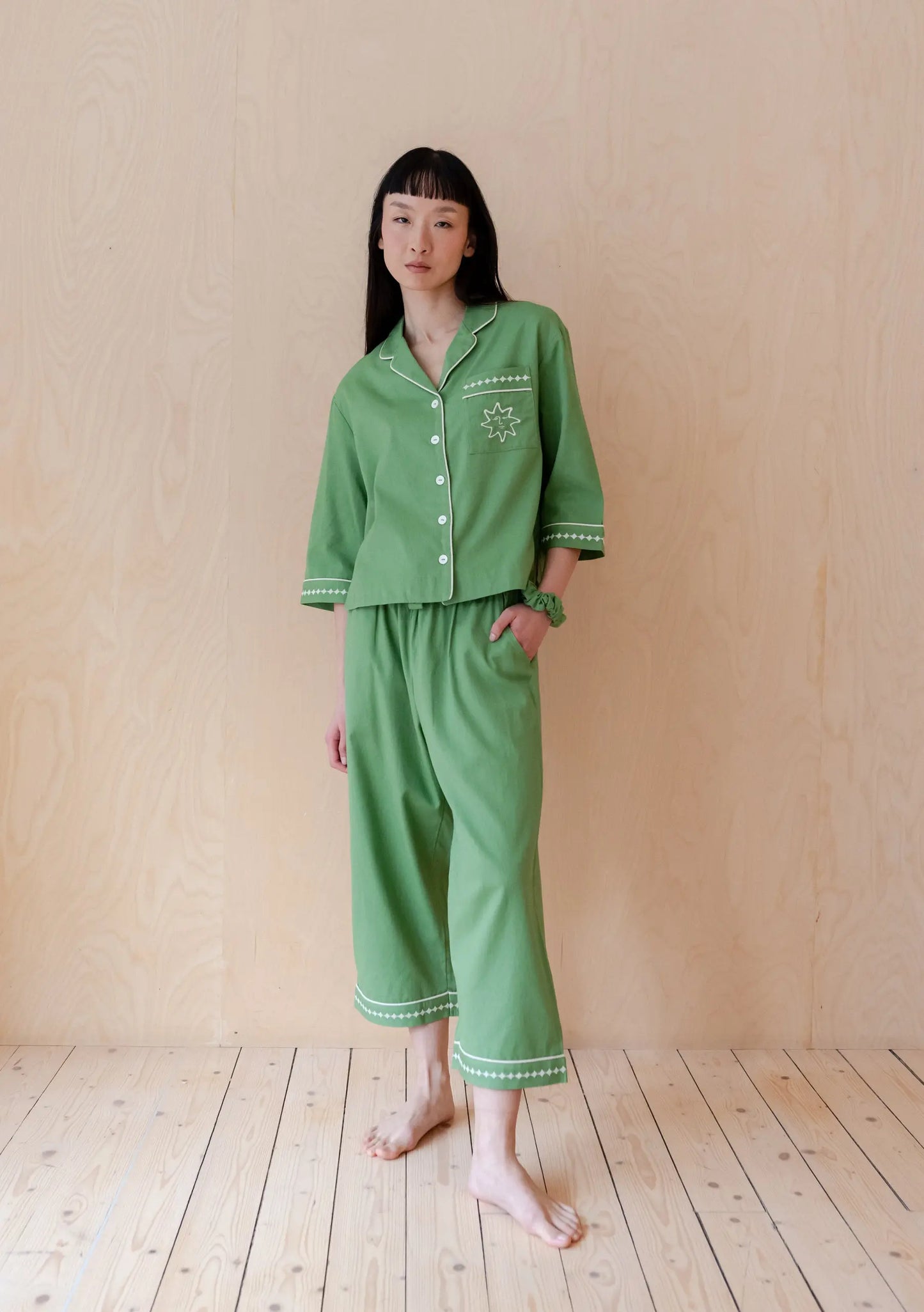 Cotton Pyjamas in Olive Wave TartanBlanketCo