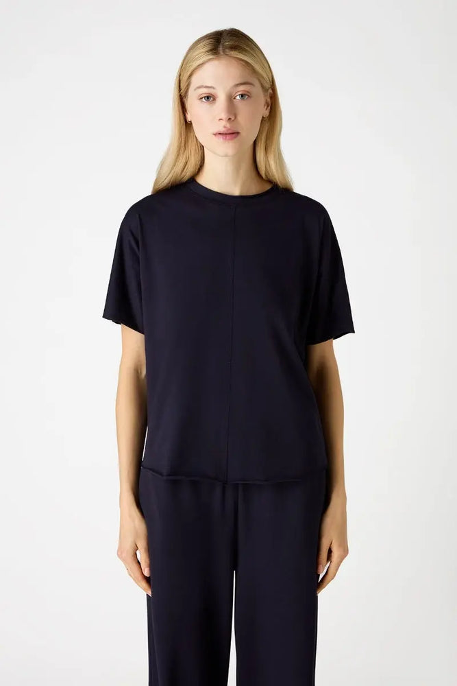 Cotton Short Sleeve Tee - Navy Bamford