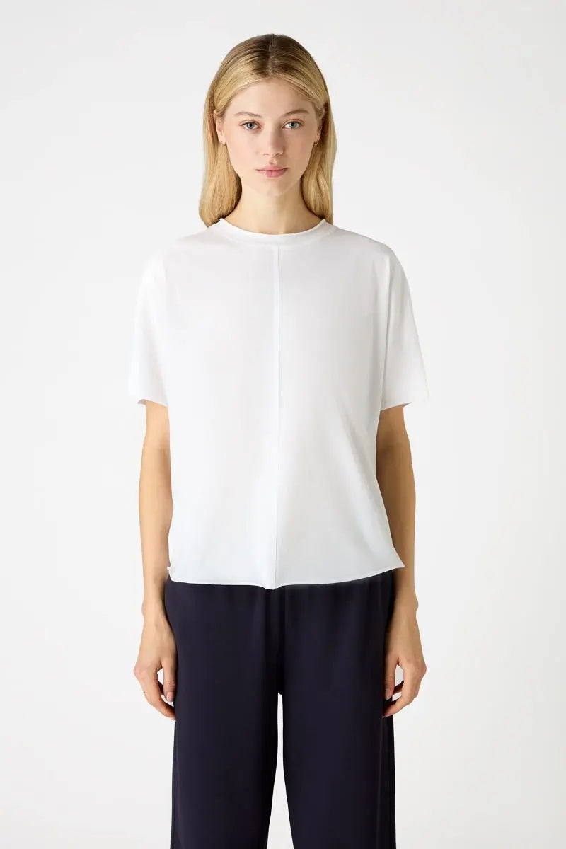 Cotton Short Sleeve Tee - White Bamford