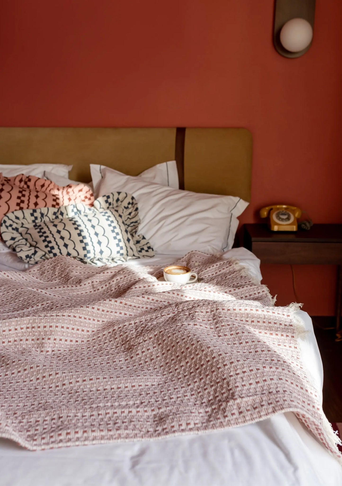 Cotton Throw in Pink Geometric TartanBlanketCo