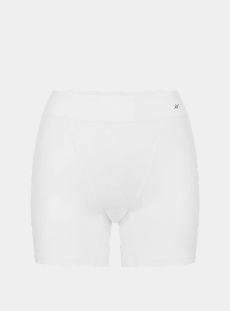 Cotton White Organic Cotton Boyfriend Boxer Nudea