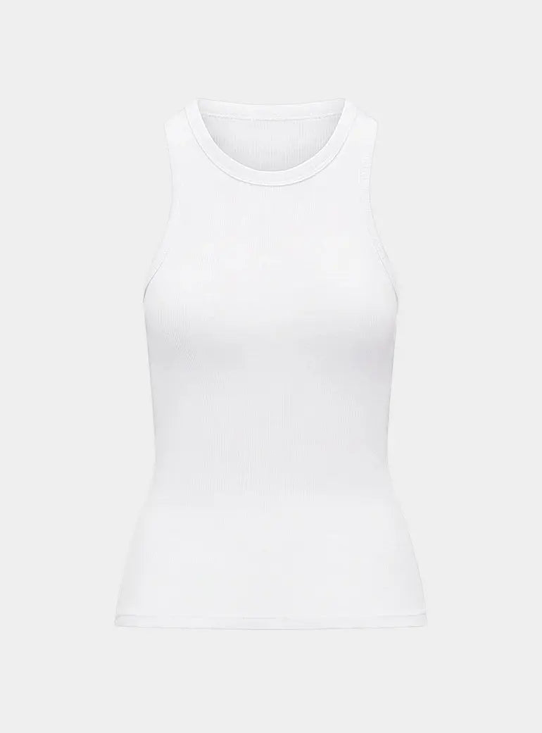 Cotton White Organic Cotton Classic Vest Nudea
