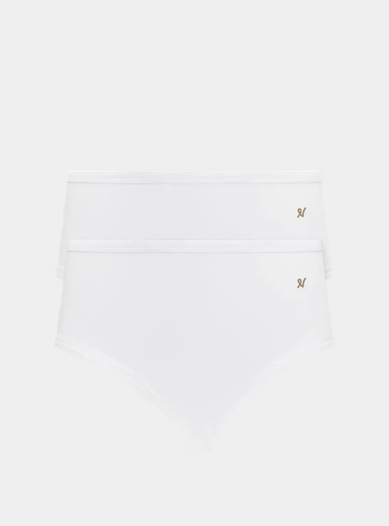 Cotton White Organic Cotton Midi Brief 2 Pack Nudea