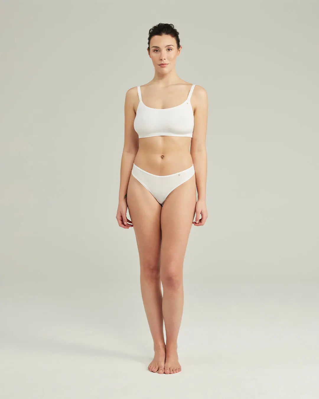 Cotton White Stretch Dipped Thong Nudea