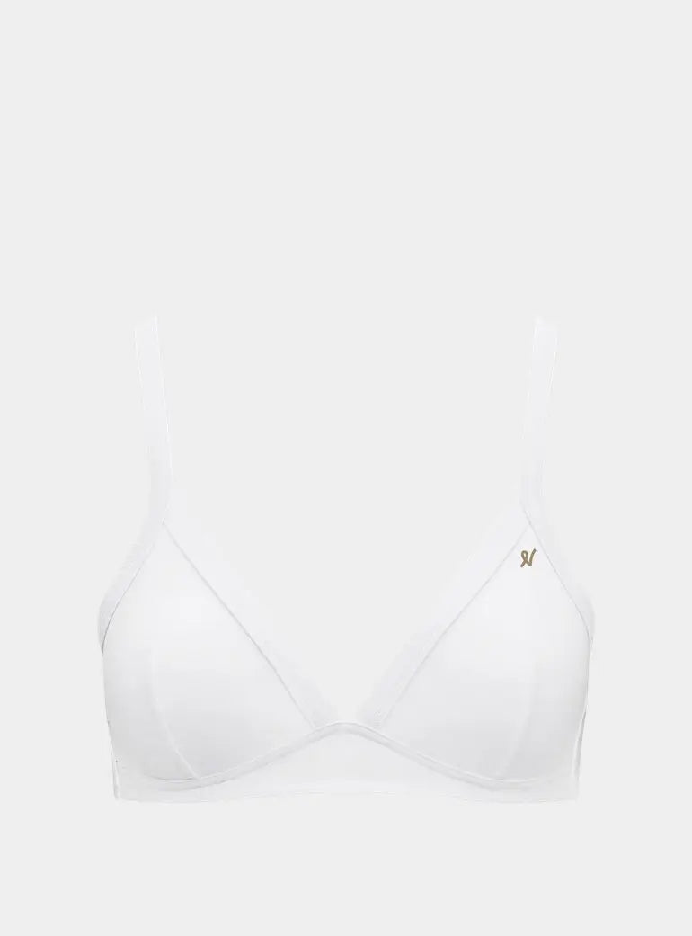 Cotton White Stretch Easy Does It Bralette Nudea