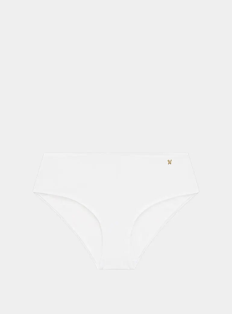 Cotton White Stretch Mid Rise Bikini Brief Nudea