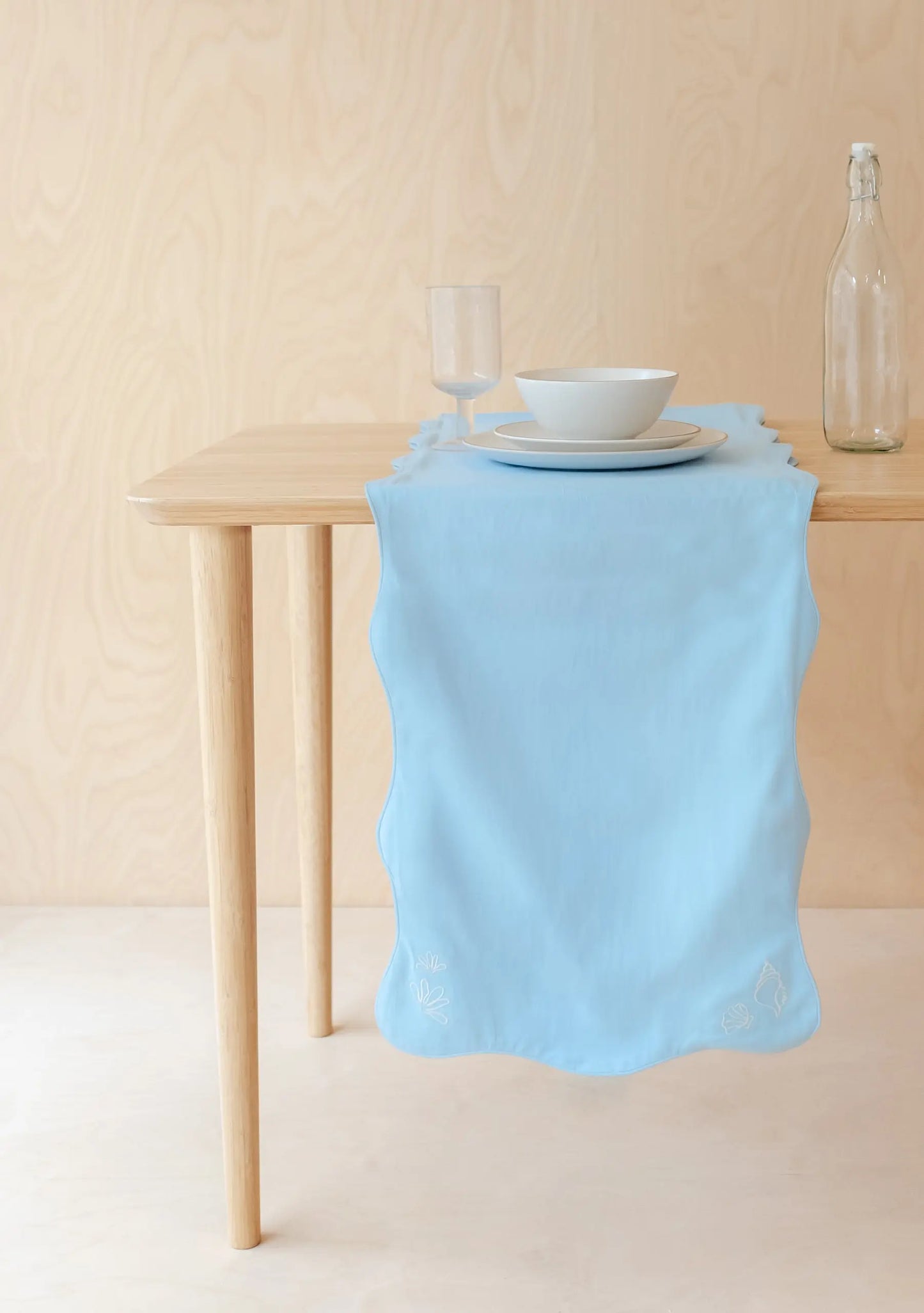 Cotton & Linen Table Runner in Blue TartanBlanketCo