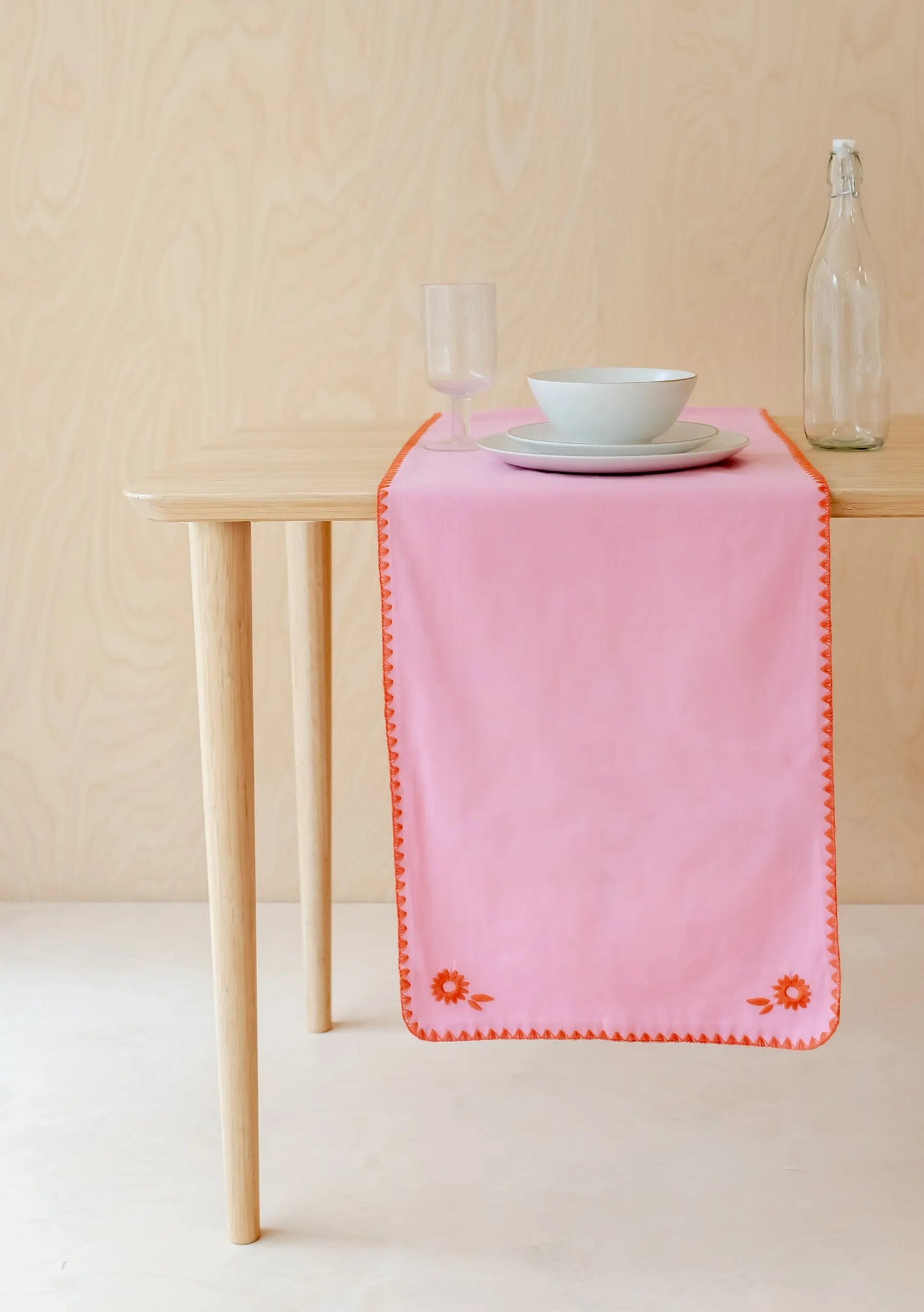 Cotton & Linen Table Runner in Pink TartanBlanketCo