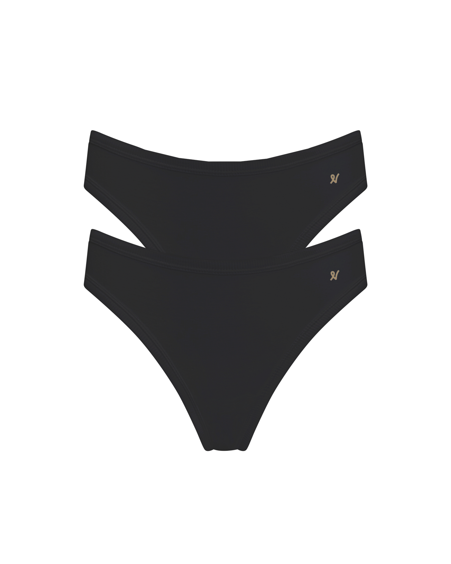 The Organic Cotton Mini Brief 2 Pack - Black Nudea