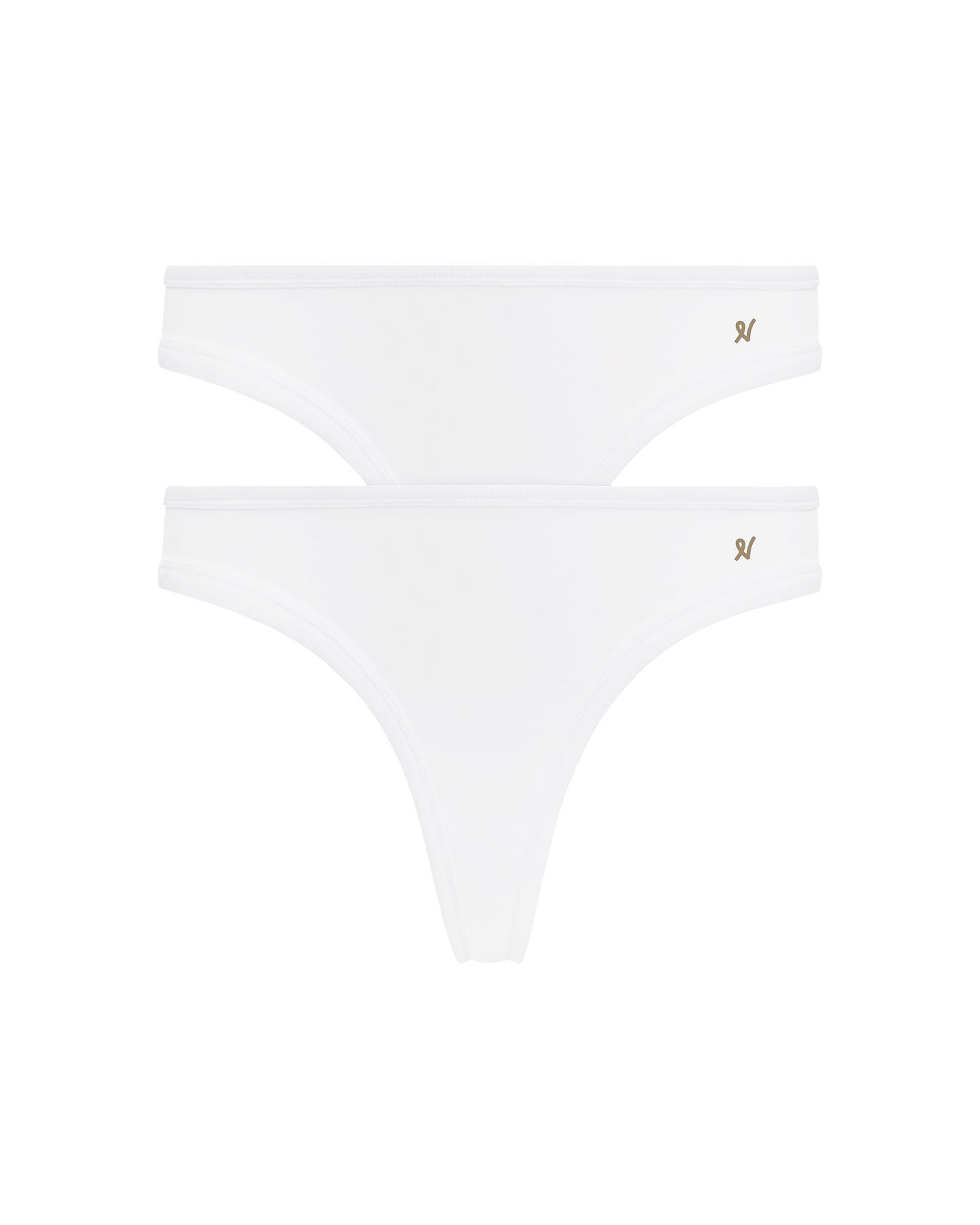 Cotton White Organic Cotton Dipped Thong 2 Pack Nudea