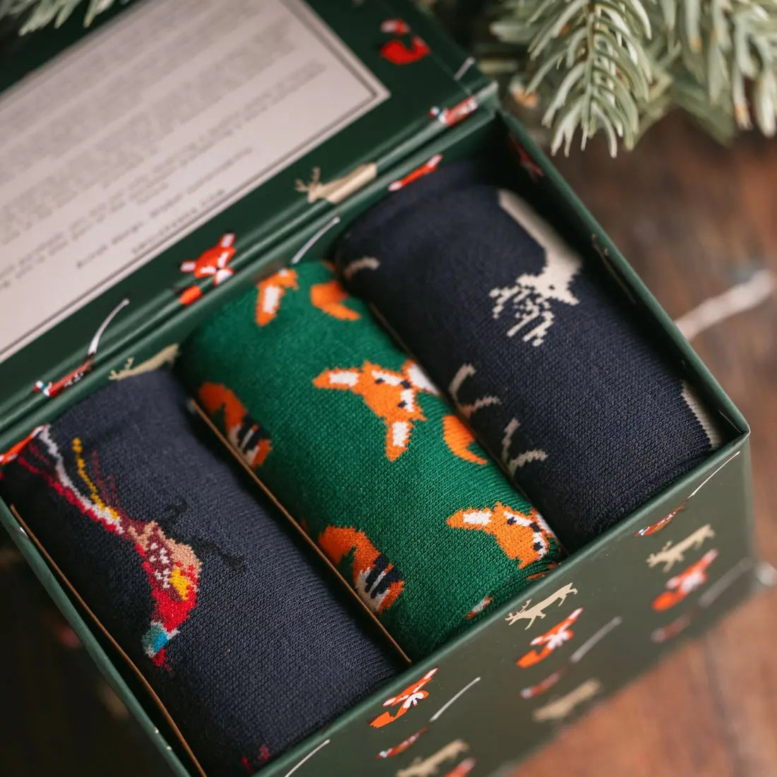 Countryside Sock Box - 3 Pairs of Bamboo Socks (His) Swole Panda