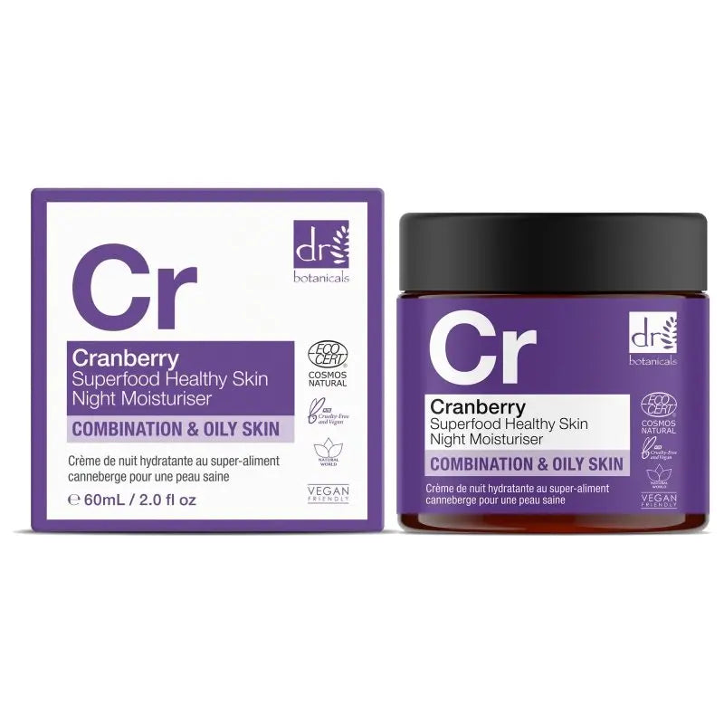 Cranberry Superfood Healthy Skin Night Moisturiser 60ml Dr Botanicals