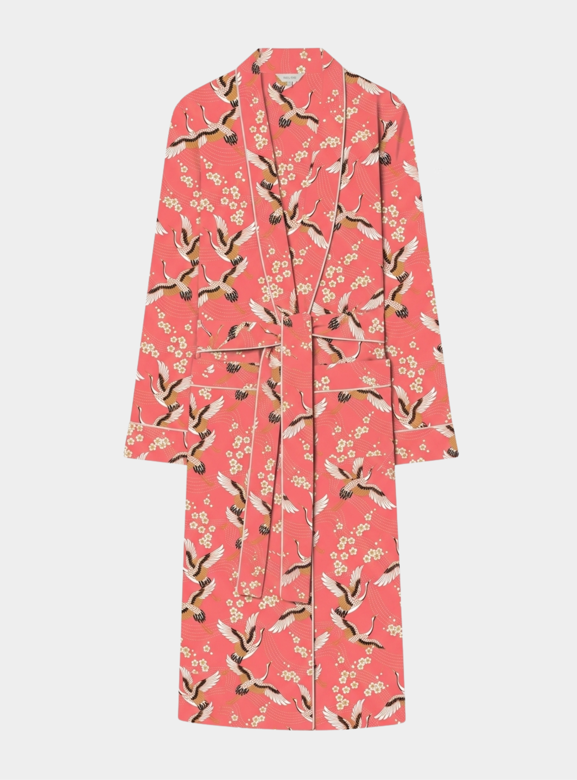 Japanese Crane on Cotton Robe