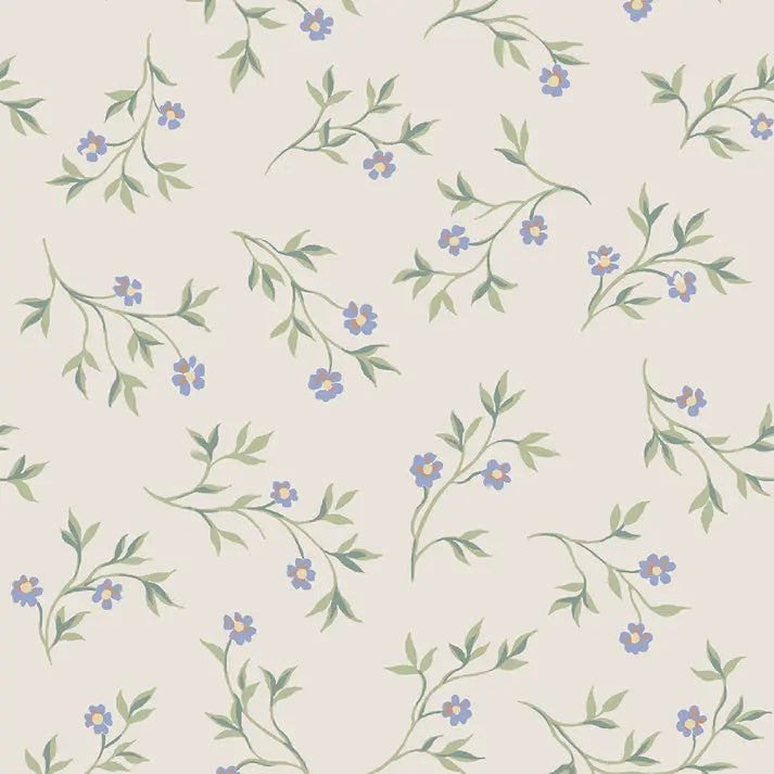Cream Spring Sprig Wallpaper Piglet