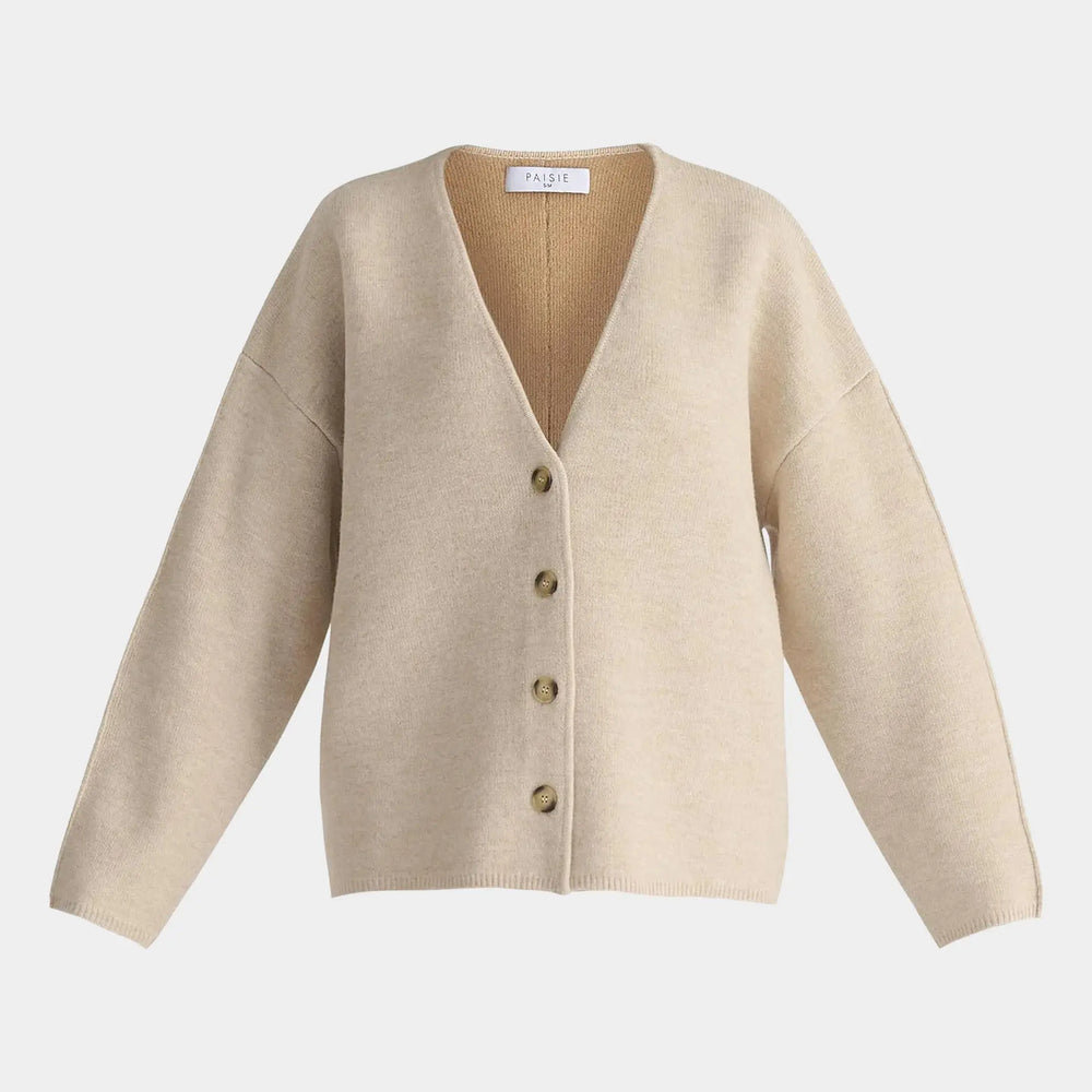 Cream Two-Tone Cardigan Paisie