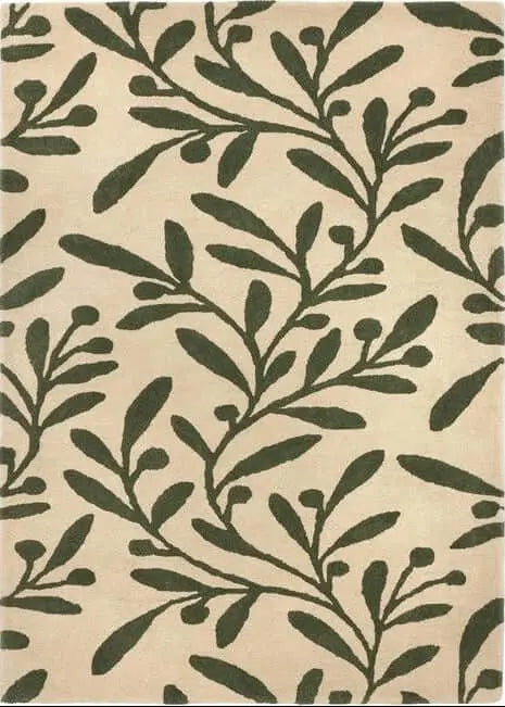 Cream Wool Rug Floral Design The Rugs