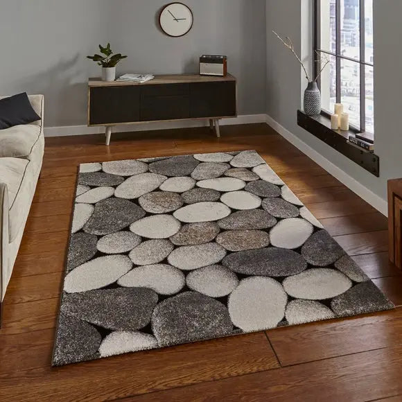 Cream and Grey Woodland 2099 Rug Dunelm