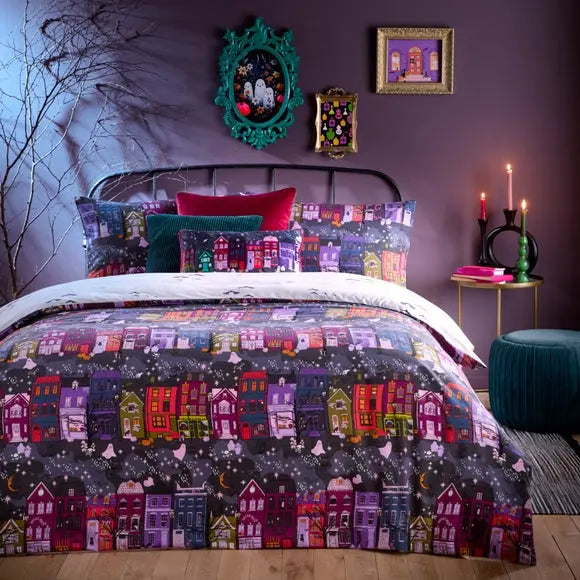 Creepy Town Polycotton Duvet Cover and Pillowcase Set Dunelm