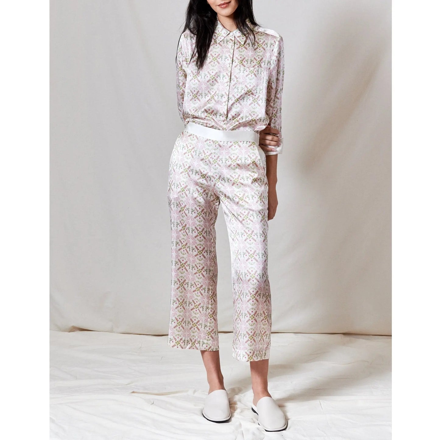 Cropped PJ Trousers / ''Eastern Tile" Jessica Russell Flint