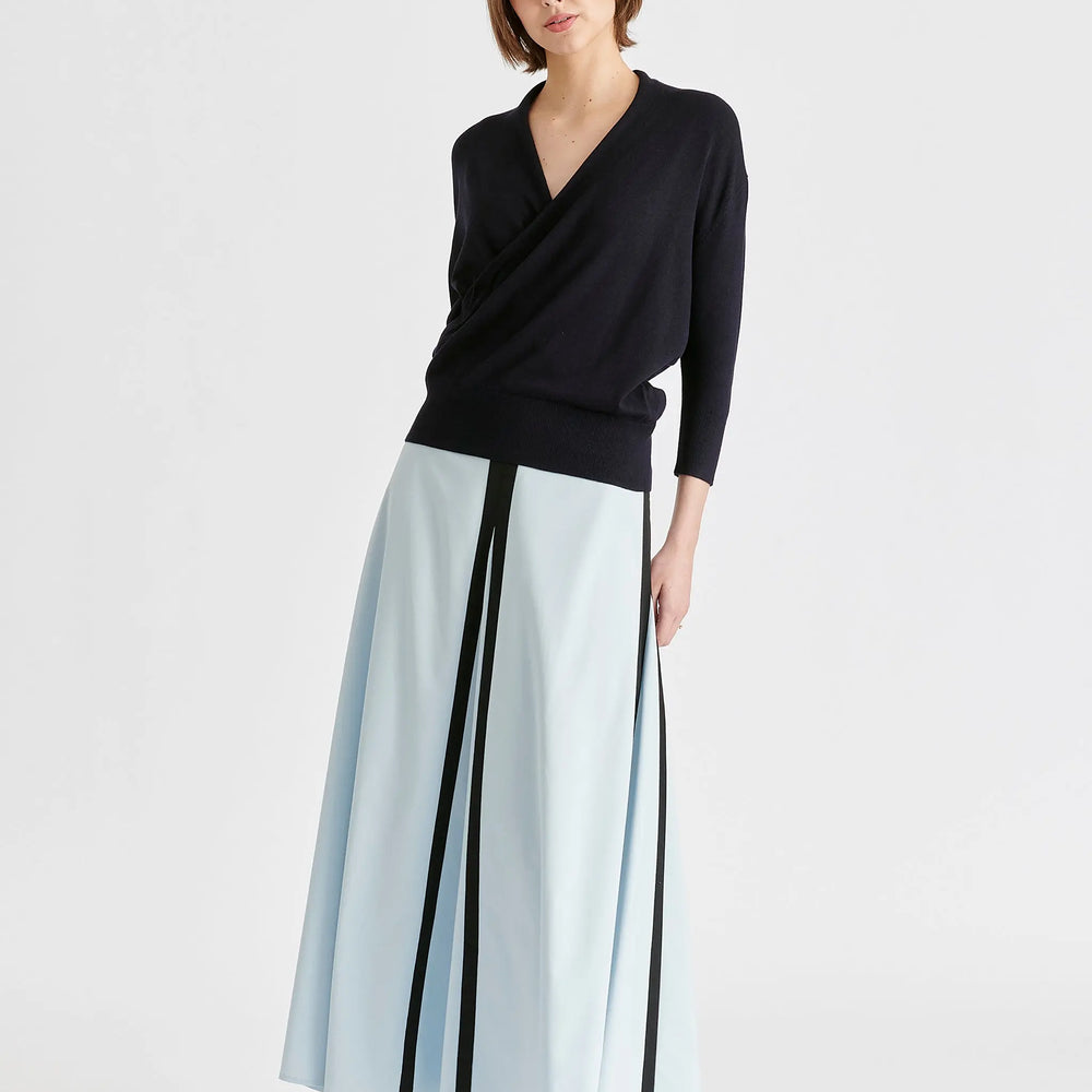 Cropped Sleeve Knit Wrap Top Paisie
