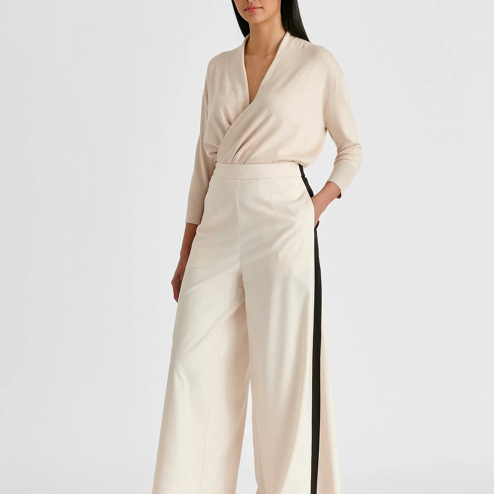 Cropped Sleeve Knit Wrap Top Paisie
