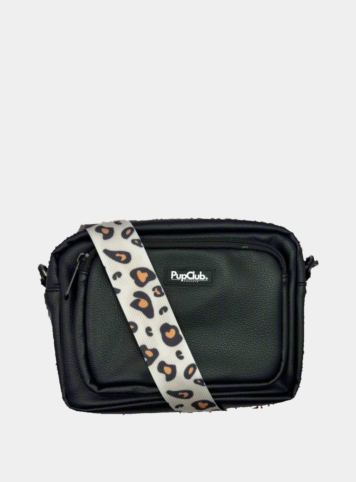 Crossbody Dog Walking Bag - Vegan Leather Black PupClub Couture