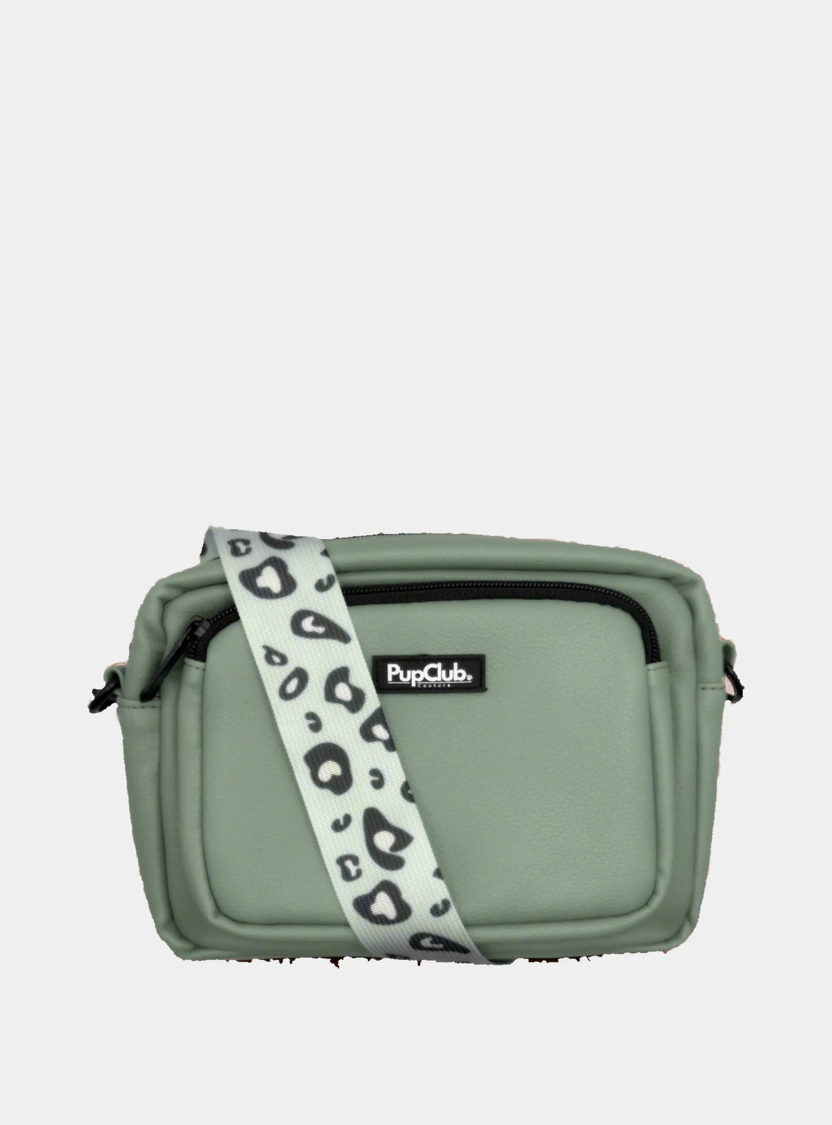 Crossbody Dog Walking Bag - Vegan Leather Sage Green PupClub Couture