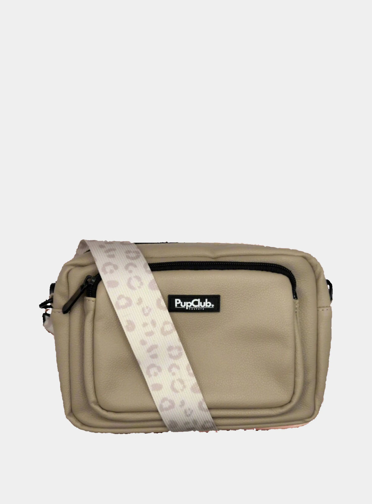 Crossbody Dog Walking Bag - Vegan Leather Tan PupClub Couture