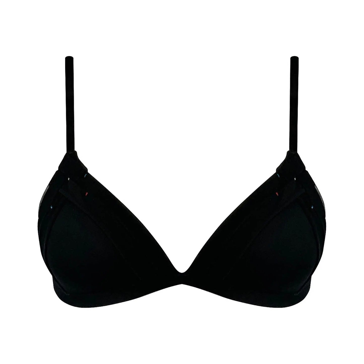 Crossing Lines Mesh T-Shirt Push-up Wireless Triangle BlackBra NOKAYA