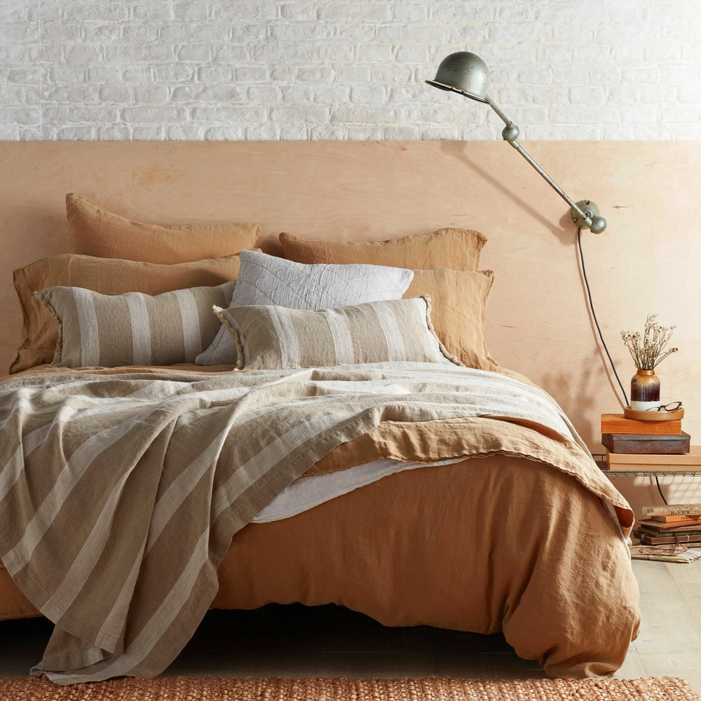 Cumin 100% Linen Fitted Sheet The Secret Linen Store