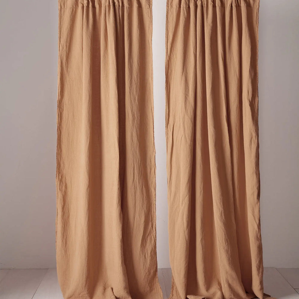 Cumin 100% Linen Loop Top Curtain (Single) The Secret Linen Store