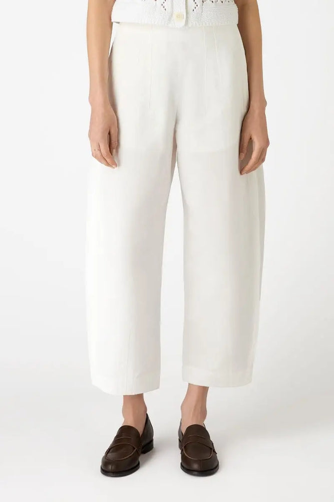 Currant Barrel Leg Trouser - white Bamford