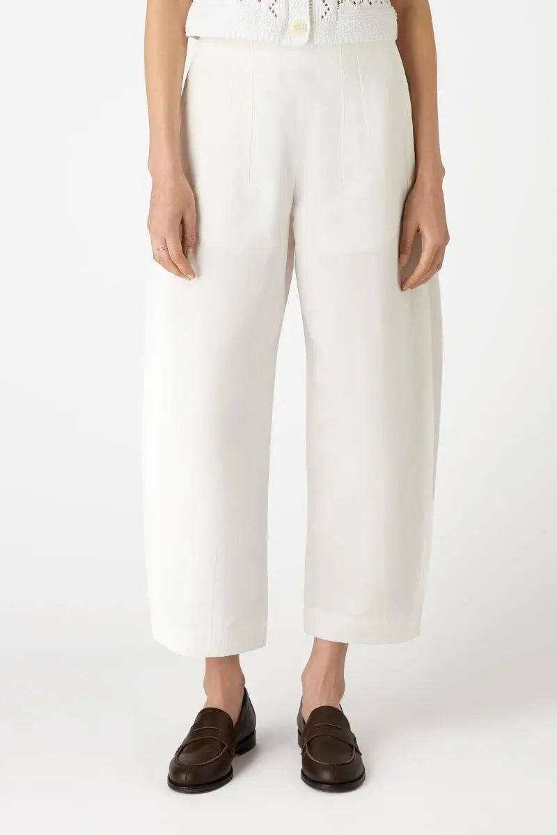 Currant Barrel Leg Trouser - white Bamford
