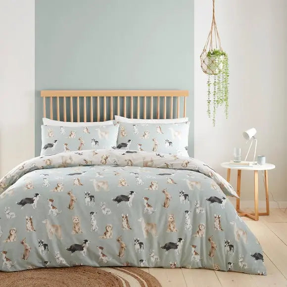 Cute Dogs Polycotton Duvet Cover & Pillowcase Set Dunelm