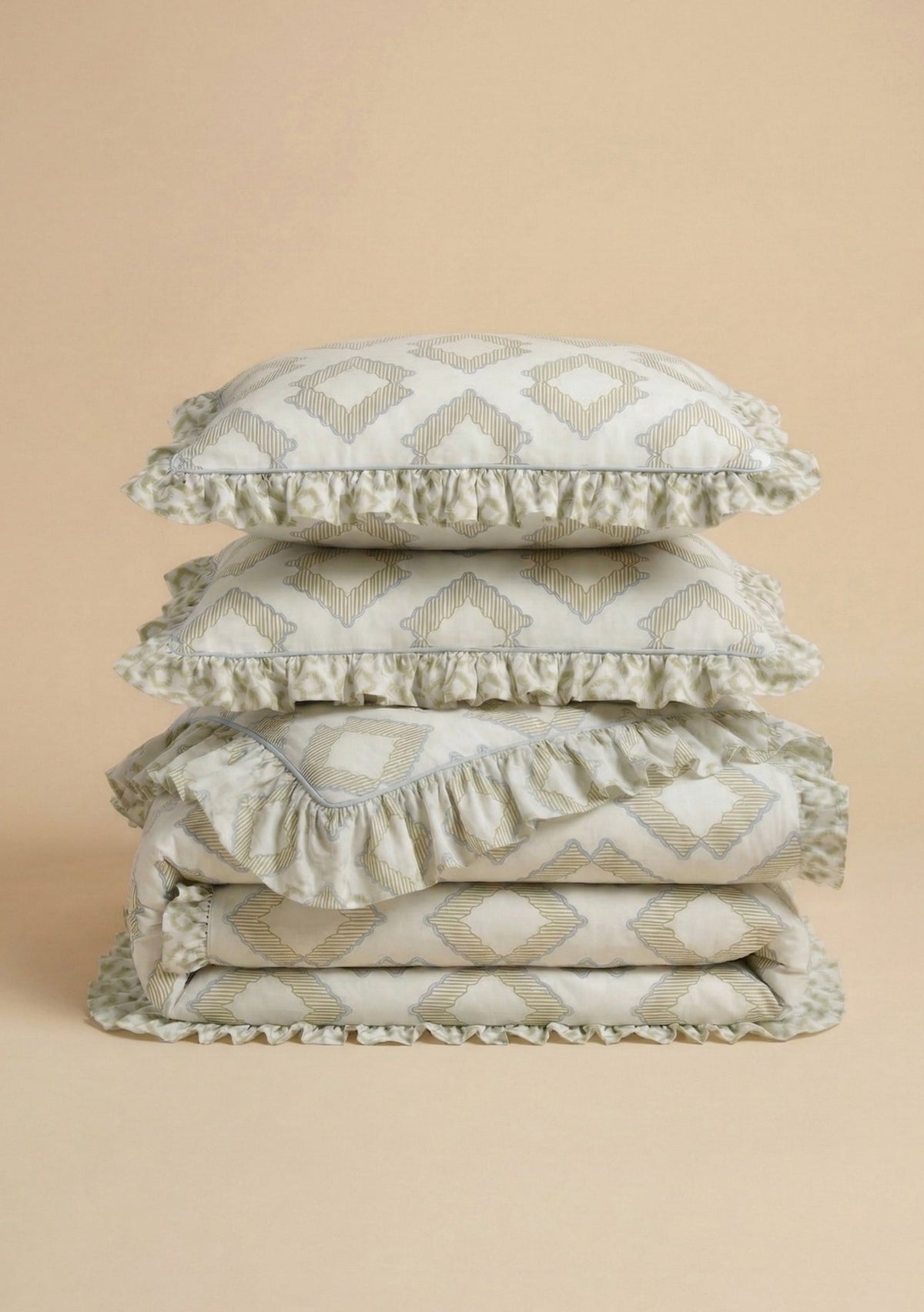100% Cotton Bedding in Green Diamond - TBCo