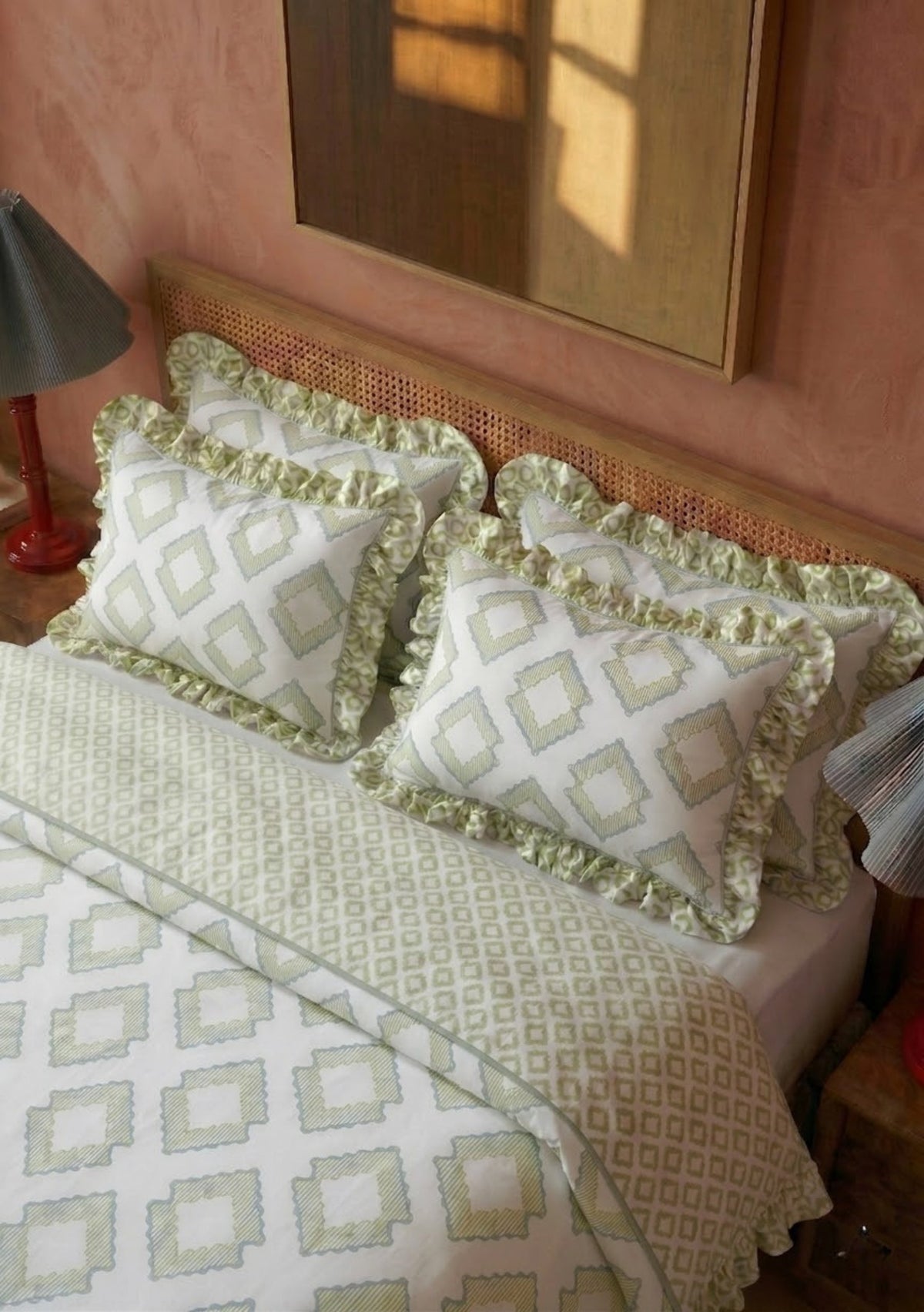100% Cotton Bedding in Green Diamond - TBCo