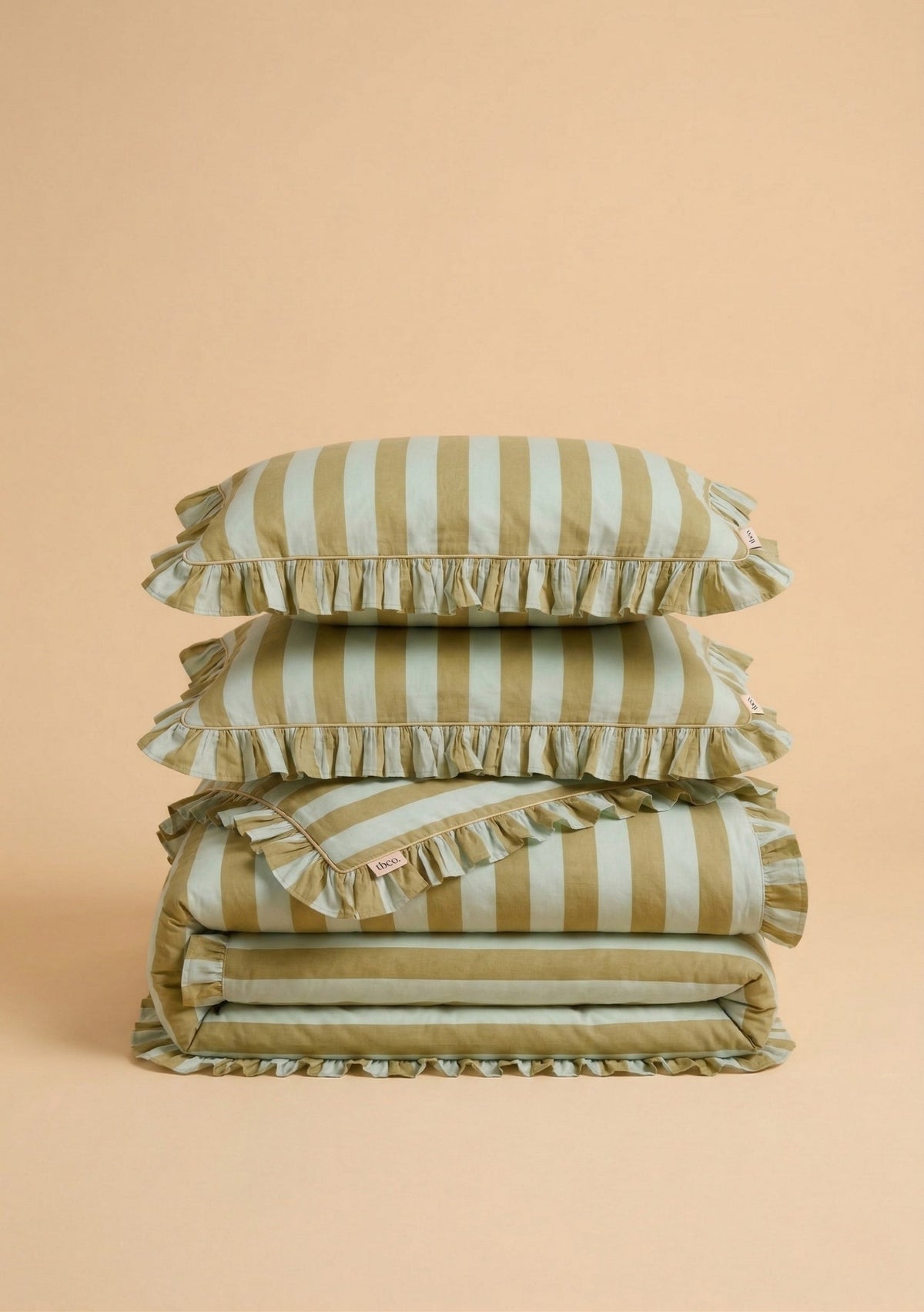 100% Cotton Bedding in Mint Stripe - TBCo