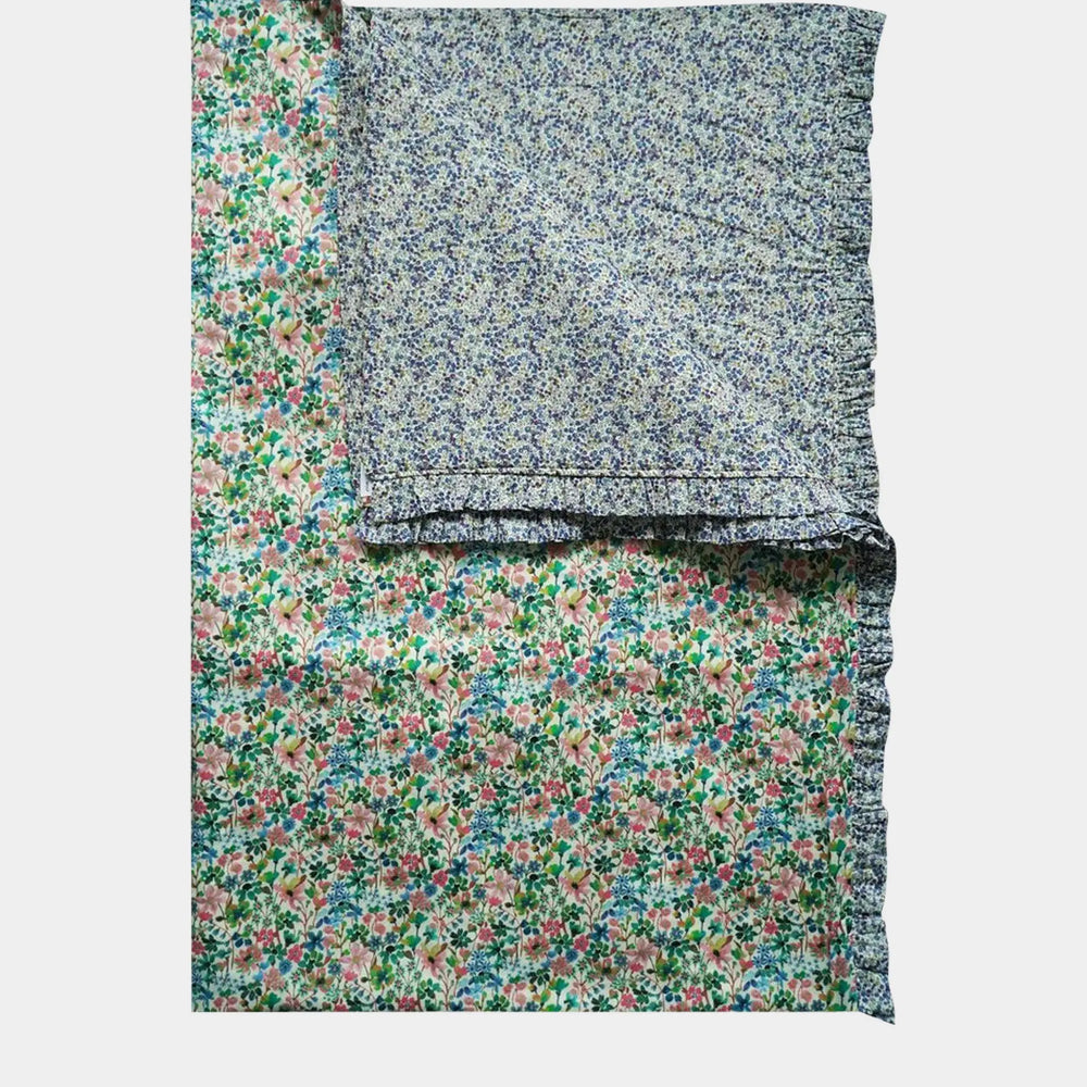 DREAMS of SUMMER & WILTSHIRE BUD Liberty Reversible Ruffle Edge Bedspread Coco & Wolf