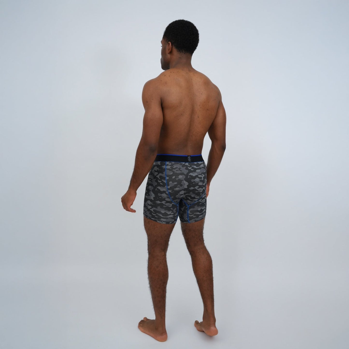 Aero Pro 7" Boxers - Camo / Royal Blue Crossfly