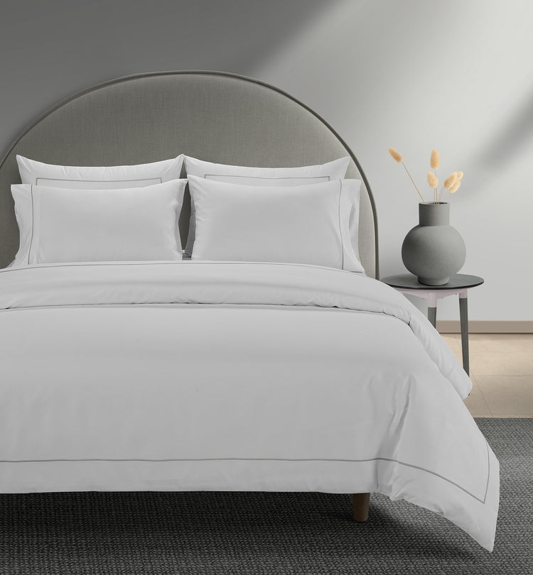 Silver Dove Grey Cedarhurst 800 Thread Count Egyptian Cotton Duvet Cover Bedding Envy