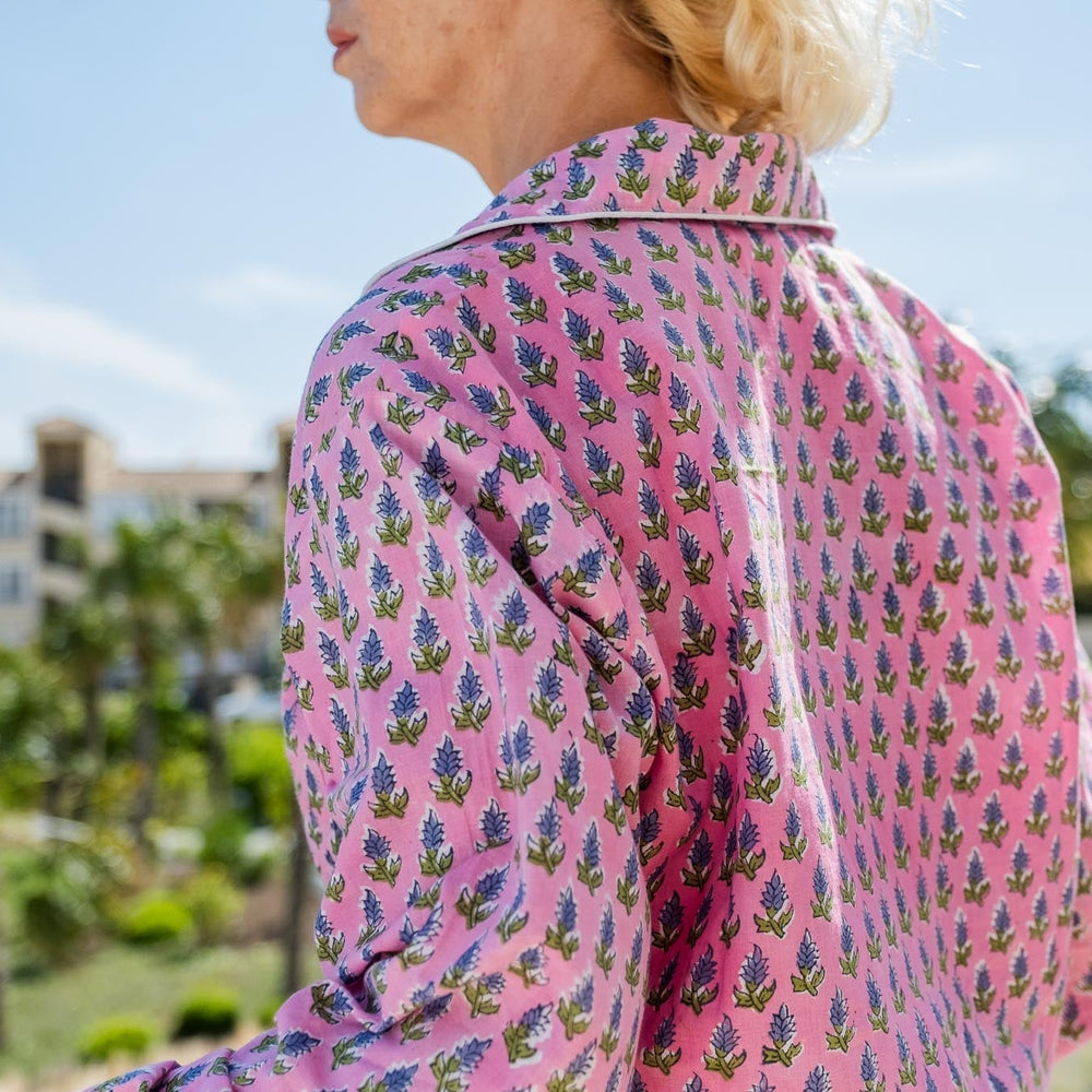 Sophie block print cotton pyjamas Naree Clothing