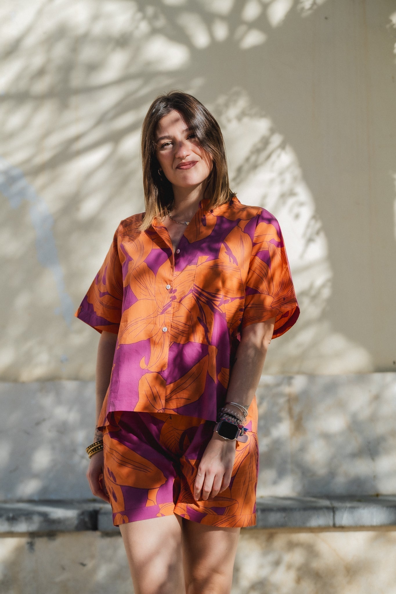 Ashna Bold Floral Print Cotton Pyjamas Naree Clothing